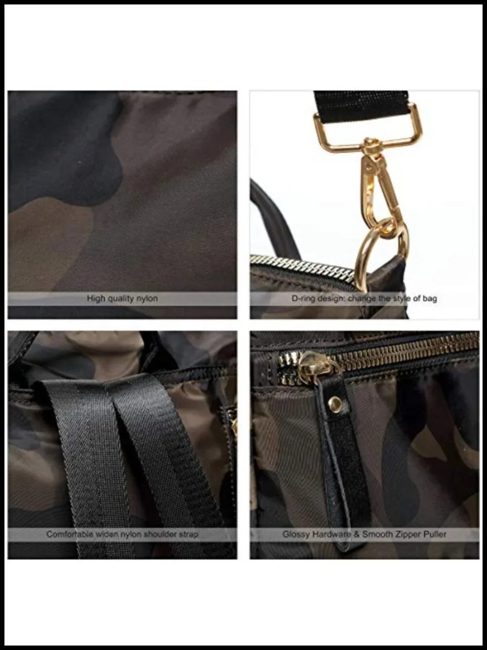 Nylon Backpack Purse 3-in-1 Anti Theft Travel Daypack Lightweight